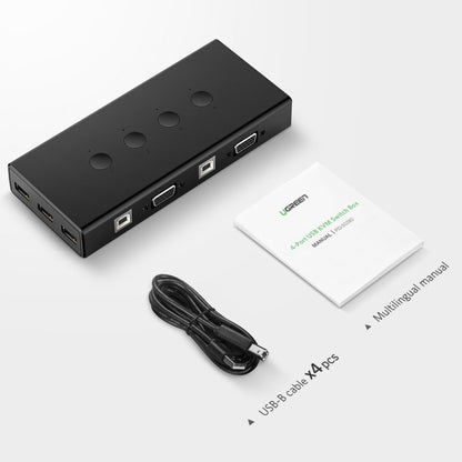 Ugreen, 4 Ports Kvm Switch Box (Vga*4 & Usb *4) Control 4 Computers Using A Single Device Ugreen Cm154 - 50280