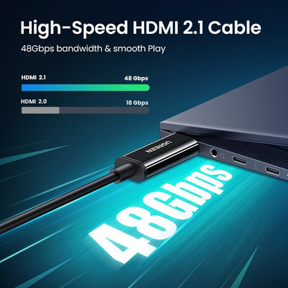 Ugreen, 8K Hdmi 2.1 Male To Male Fiber Optic Cable, Premium Quality, Durable Design & Excellent Flexibility Ugreen Hd141 - 50400 - 50500