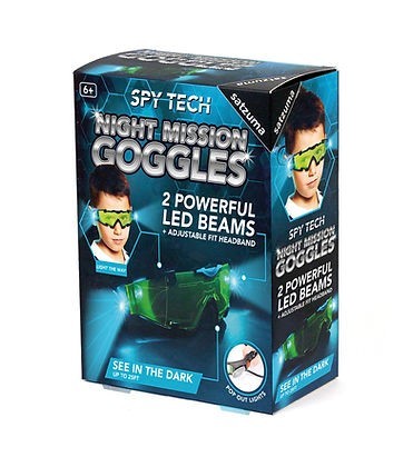 Satzuma, Night Mission Goggles + 2 Powerful Led Beams #NMG-01.