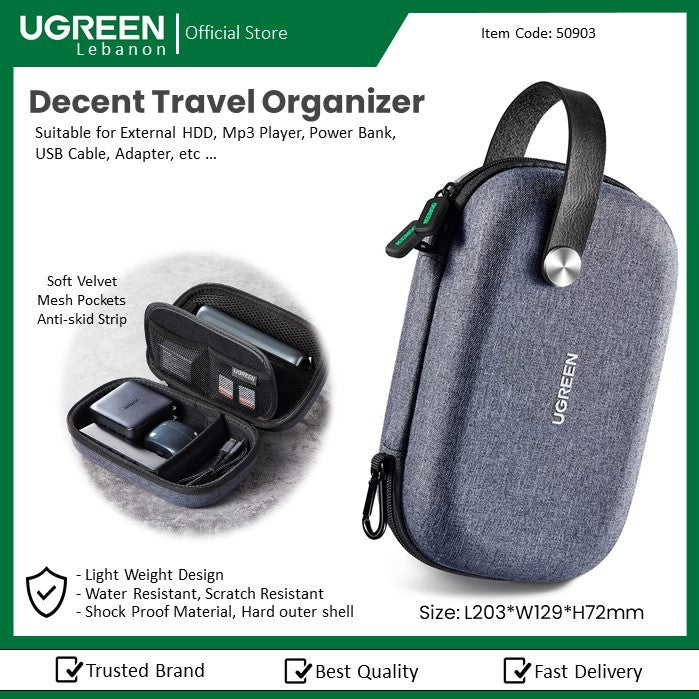 Ugreen, Decent Travel Organizer, For Hdd, Power Bank, Cables, Adapter ..