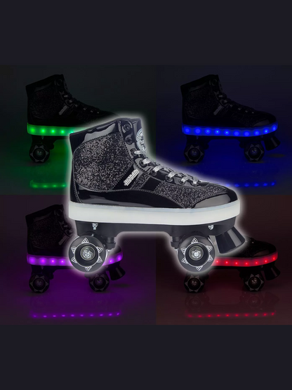 NIJDAM ROLLER SKATES FLASHING  GLITTER AND GLAMOUR