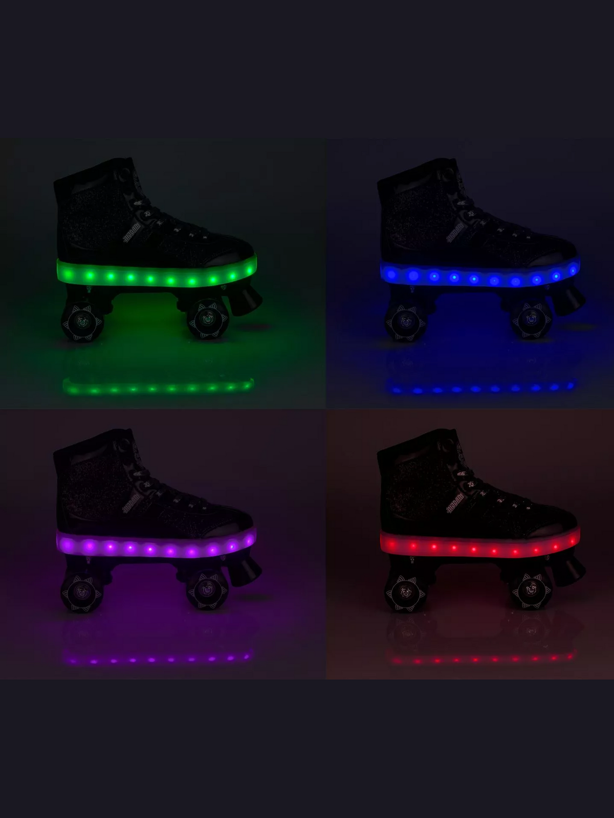 NIJDAM ROLLER SKATES FLASHING  GLITTER AND GLAMOUR