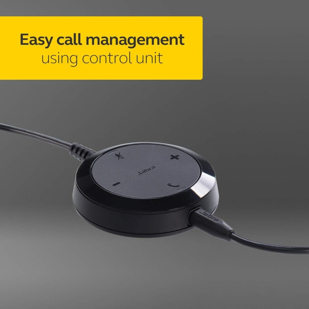 Jabra, EVOLVE 30 II  MS Stereo USB-A Corded Headphones for Music & Voice Professional Unified Communicaton Headset, leather earcushion, Black  Microsoft optimized
