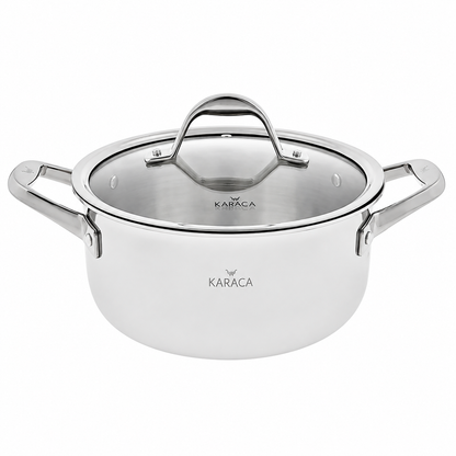 Karaca 3Ply PowerSteel 316+ Stainless Steel Pot 24 cm, 153.03.08.0551