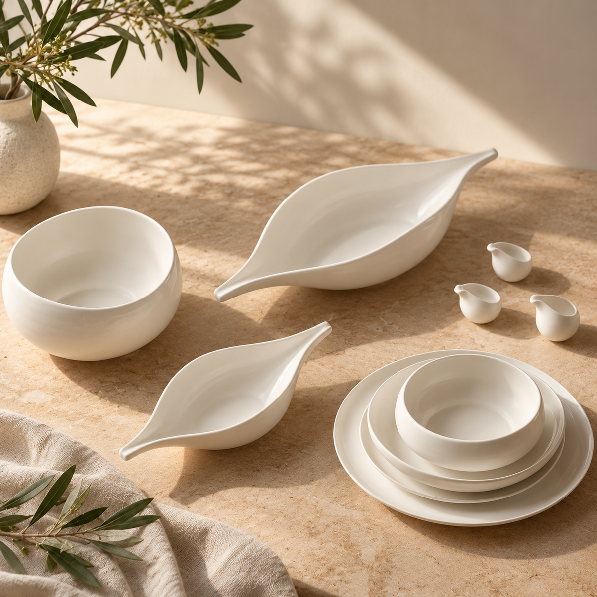Karaca Earth Collection Clay 55-Piece Dinner Set for 12 People Red Dot Design Award-Winning Dinner Set, 8683650346579