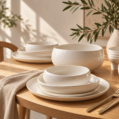 Karaca Earth Collection Clay 55-Piece Dinner Set for 12 People Red Dot Design Award-Winning Dinner Set, 8683650346579