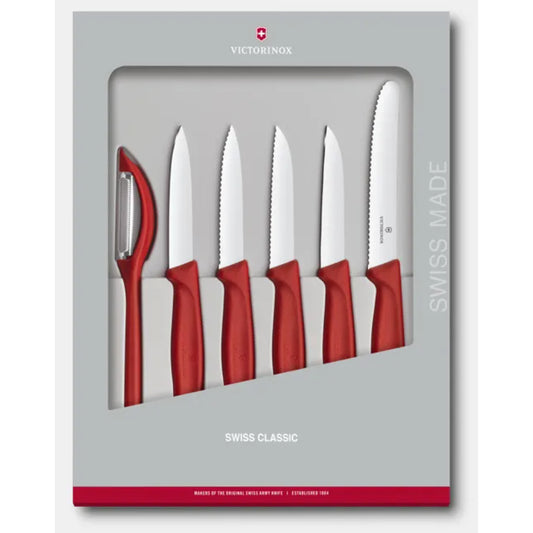Victorinox Swiss Classic Paring Knife Set, 6 Pieces [Red], 6.7111.6G