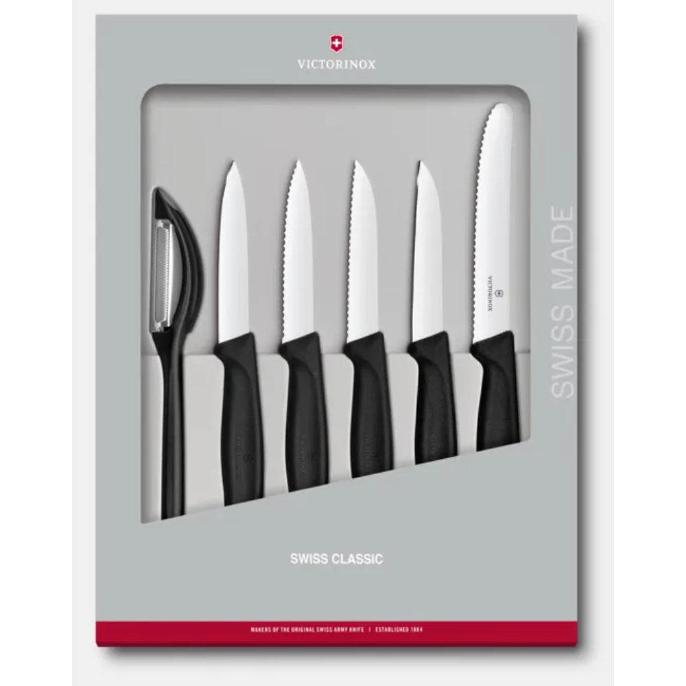 Victorinox Swiss Classic Paring Knife Set, 6 Pieces [Black], 6.7113.6G