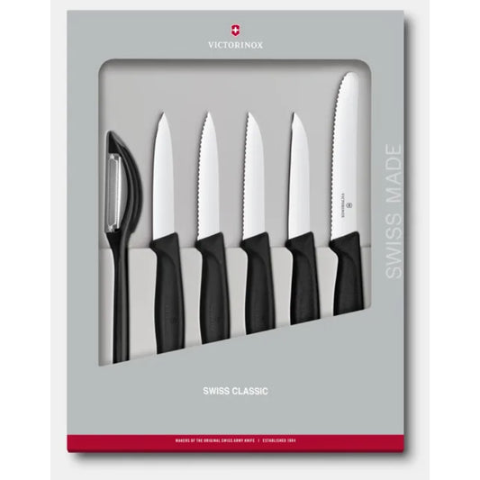 Victorinox Swiss Classic Paring Knife Set, 6 Pieces [Black], 6.7113.6G