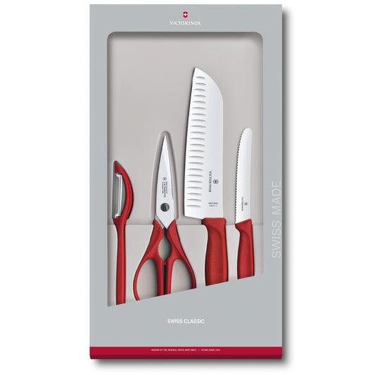 Victorinox Swiss Classic Kitchen Set, 4 Pieces [Red], 6.7131.4G