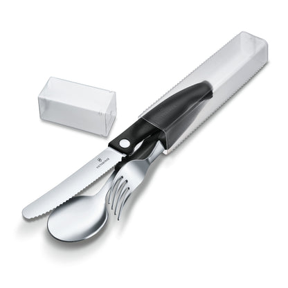 Victorinox Swiss Classic Paring Knife, Fork And Spoon Set [Black], 6.7192.F3