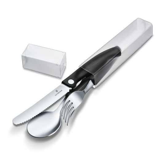 Victorinox Swiss Classic Paring Knife, Fork And Spoon Set [Black], 6.7192.F3