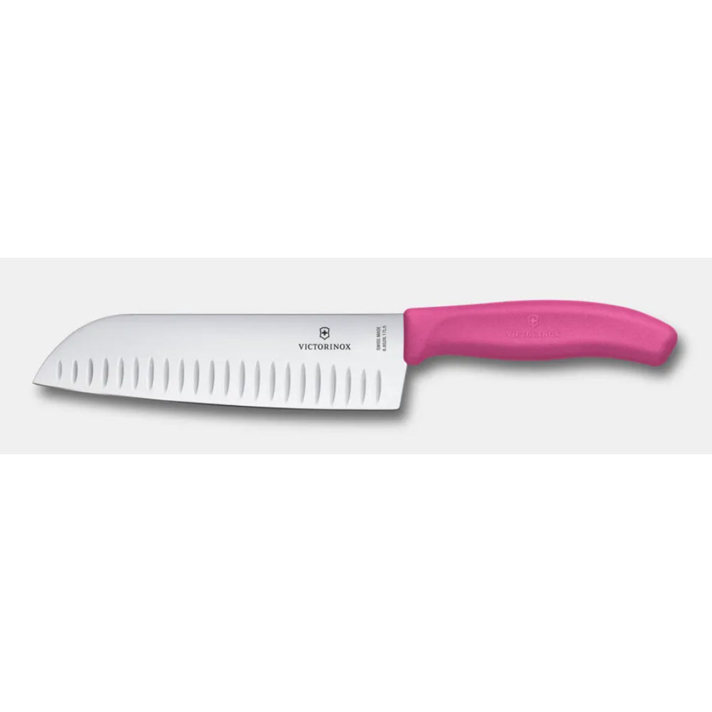 Victorinox Swiss Classic Santoku Knife, Fluted Edge [Pink], 6.8526.17L5B