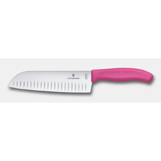 Victorinox Swiss Classic Santoku Knife, Fluted Edge [Pink], 6.8526.17L5B