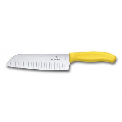 Victorinox Swiss Classic Santoku Knife, Fluted Edge [Yellow], 6.8526.17L8B