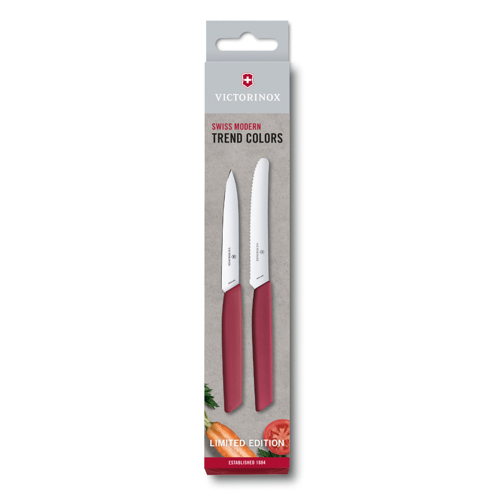 Victorinox Swiss Modern Paring Knife Set, 2 Pieces [Red], 6.9096.2L4