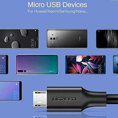 Ugreen, USB To Micro USB 2.4A Fast Charging Cable (Black), Available in Different Sizes