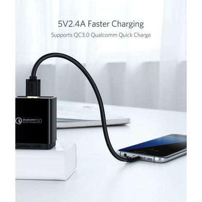 Ugreen, USB To Micro USB 2.4A Fast Charging Cable (Black), Available in Different Sizes