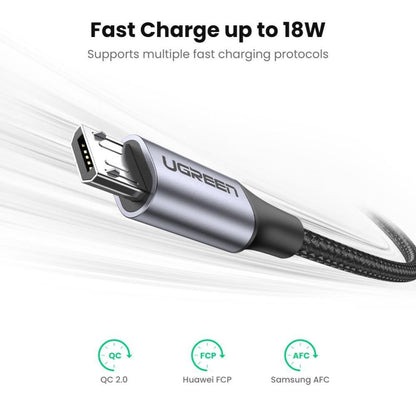 Ugreen, USB To Micro USB 2.4A Fast Cable Aluminum Braid 1.5M, Available in Different Colors
