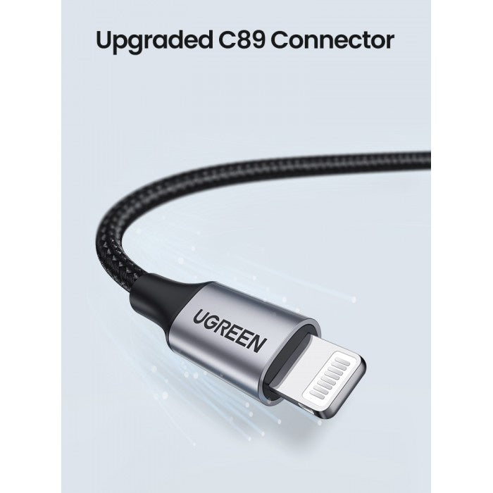 Ugreen, Mfi, Apple Certified 1.5M Cable Usb To Lightning 5V/2.4A - Nylon Braided & Aluminum Body Ugreen Us199 - 60157