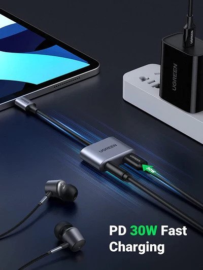 Ugreen, 2-In-1 Usb C To 3.5Mm Headphone And Charger Adapter Ugreen Cm231 - 60164