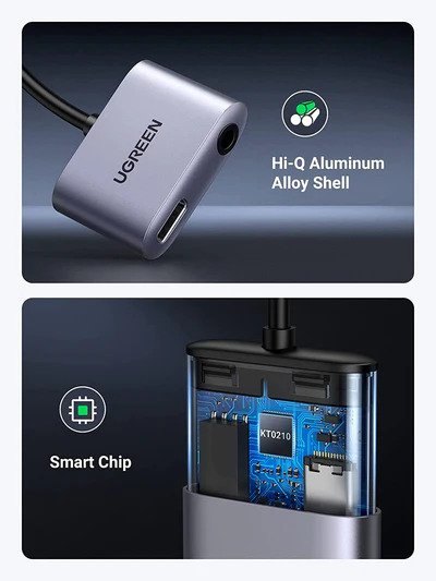 Ugreen, 2-In-1 Usb C To 3.5Mm Headphone And Charger Adapter Ugreen Cm231 - 60164