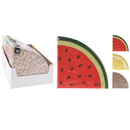 Napkins Round Diameter 32 cm Set 12 pcs in 3 assorted designs