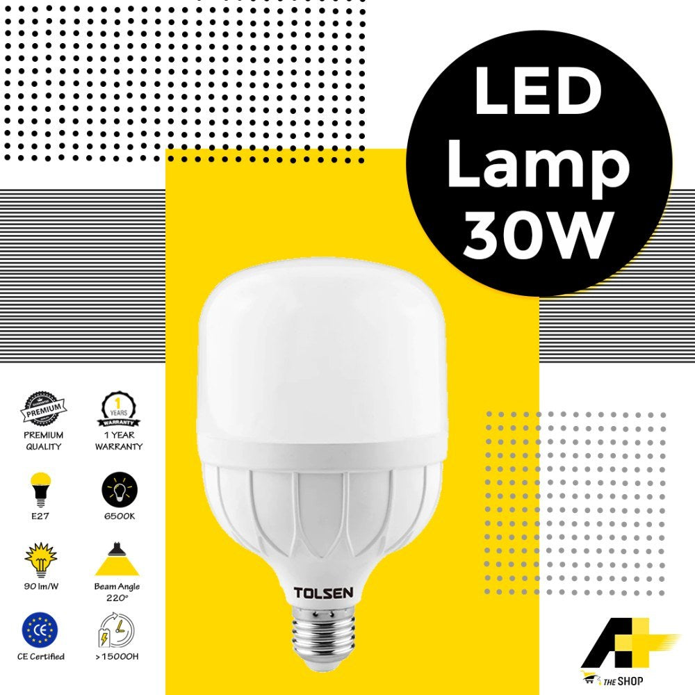 Tolsen, Premium Led Light Bulb 30W, 6500K, 2700lm