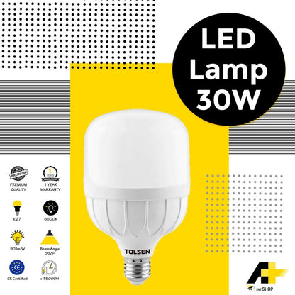 Tolsen, Premium Led Light Bulb 30W, 6500K, 2700lm