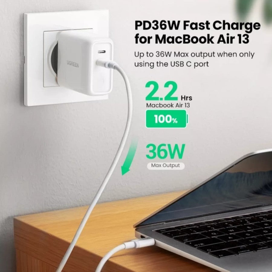 Ugreen, Pd 36W Dual Port Usb-A + Usb-C Cell Phone Wall Charger