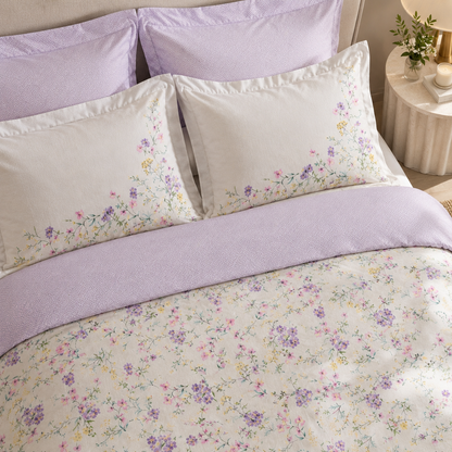 Karaca Home Eliana 100% Cotton Single Duvet Cover Set 160 x 220 cm – Lilac, 8680214416075