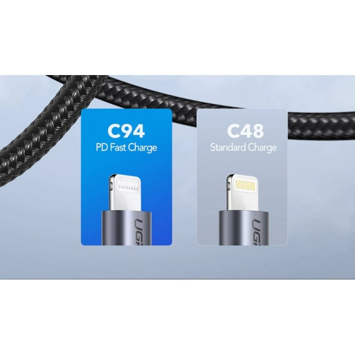 Ugreen, Mfi, Apple Certified 1M Cable Usb-C To Lightning Nylon Braided & Aluminum Body Ugreen Us304 - 60759