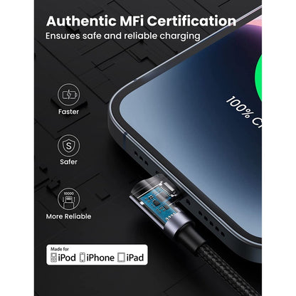 Ugreen, Mfi, Apple Certified 1.5M Cable Usb-C To Angled Lightning Nylon Braided & Aluminum Body Ugreen Us305 -60764