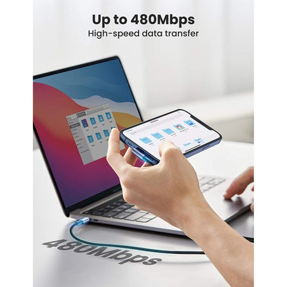 Ugreen, Mfi, Apple Certified 1.5M Cable Usb-C To Angled Lightning Nylon Braided & Aluminum Body Ugreen Us305 -60764