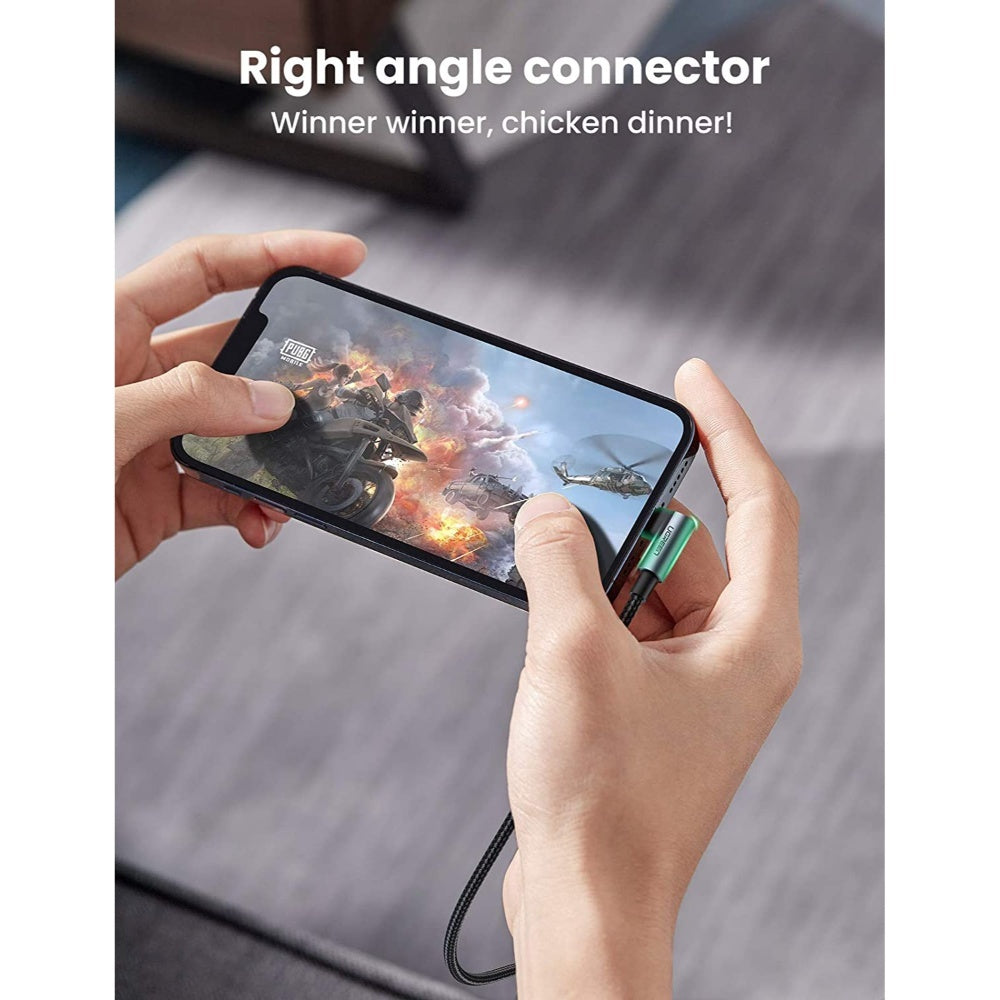 Ugreen, Mfi, Apple Certified 1.5M Cable Usb-C To Angled Lightning Nylon Braided & Aluminum Body Ugreen Us305 -60764