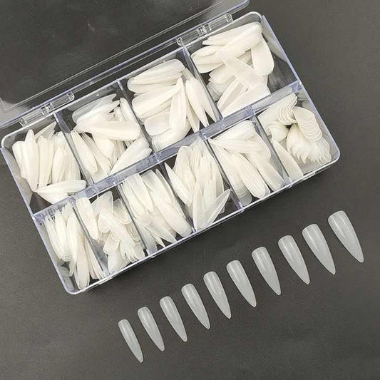 La Perla Tech, Professional False Nails Tips, Full Cover Manicure 10 Sizes 500Pcs/Box