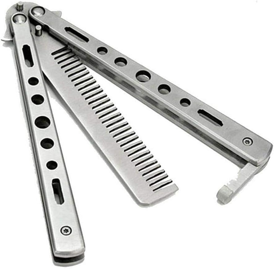 La Perla Tech, Stainless Steel Folding Practice Combs Hair Styling Tools For Sport Outdoor Use