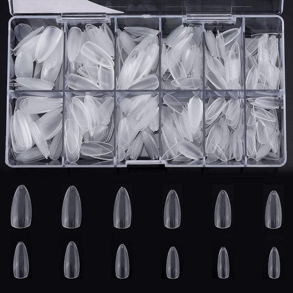 La Perla Tech, Professional Use Full Cover Acrylic False Nail Tips-Artificial Natural Tips, 500Pcs