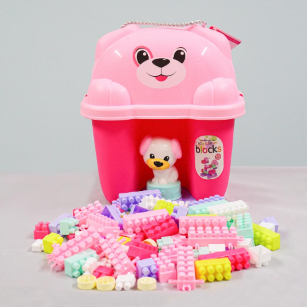 Puppy Girl Building Block (100Pcs) Dog Storage Bucket6269