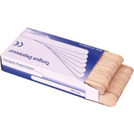 100 Pieces Wooden Waxing Sticks 6-Inch, 6414202005533