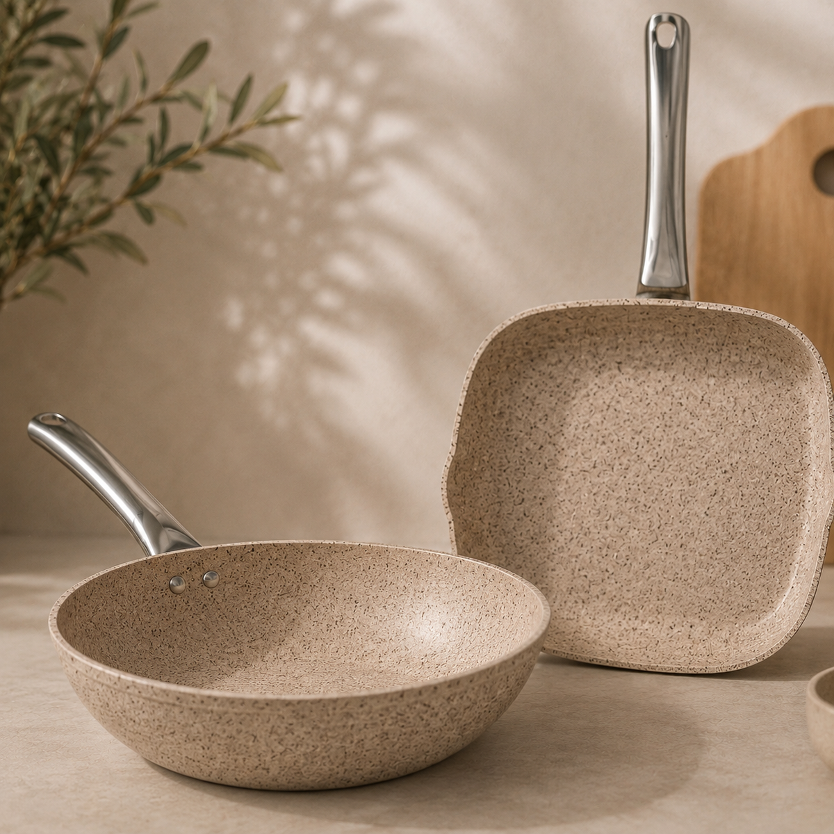 Karaca Biogranit Nare Wok & Grill Pan Set, 153.09.01.6435
