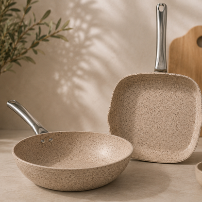 Karaca Biogranit Nare Wok & Grill Pan Set, 153.09.01.6435