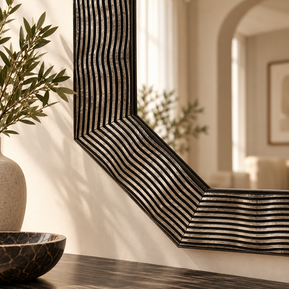 Noir Octagonal Statement Wall Mirror | QC5198