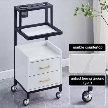 La Perla Tech, Modern Marble White Hair Salon Trolley Cart Beauty Equipment with Stylish Design, Available in Different Colors