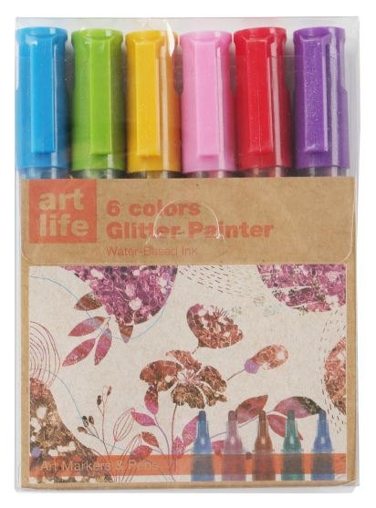 Memoris Precious, Glitter Painter 2mm MP72196 pack of 6 colors
