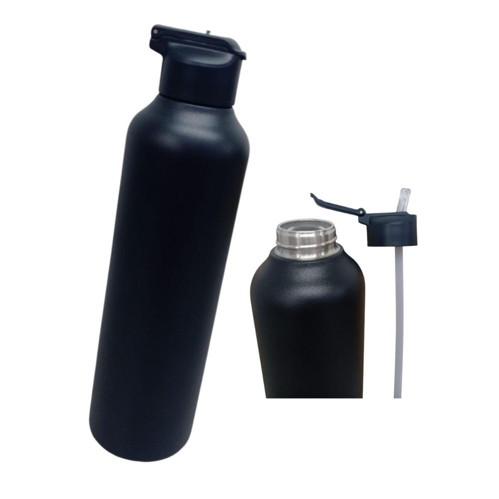 Uzspace Stainless Steel Water Bottle With Straw Lid 1100Ml #4206 Black , 6955482343937