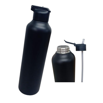 Uzspace Stainless Steel Water Bottle With Straw Lid 1100Ml #4206 Black , 6955482343937