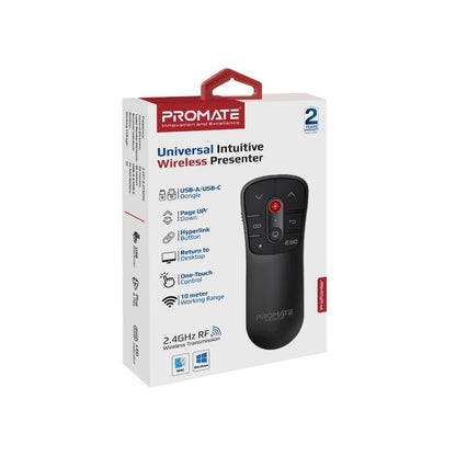 Promate, Wireless Presentation Mouse Slim #Propointer Black