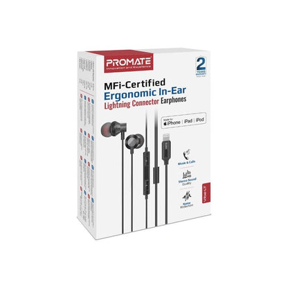 Promate, Ergonomic In-Ear Earphones Lightning Connector #Vibe-Lt, Available in Different Colors