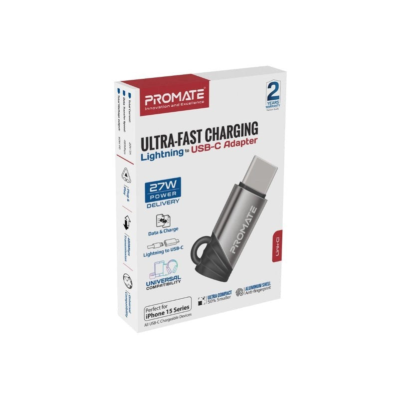 Promate, Ultra Fast Charging Lightning To Usb-C Adapter #Link-Ci